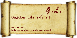 Gajdos Lóránt névjegykártya